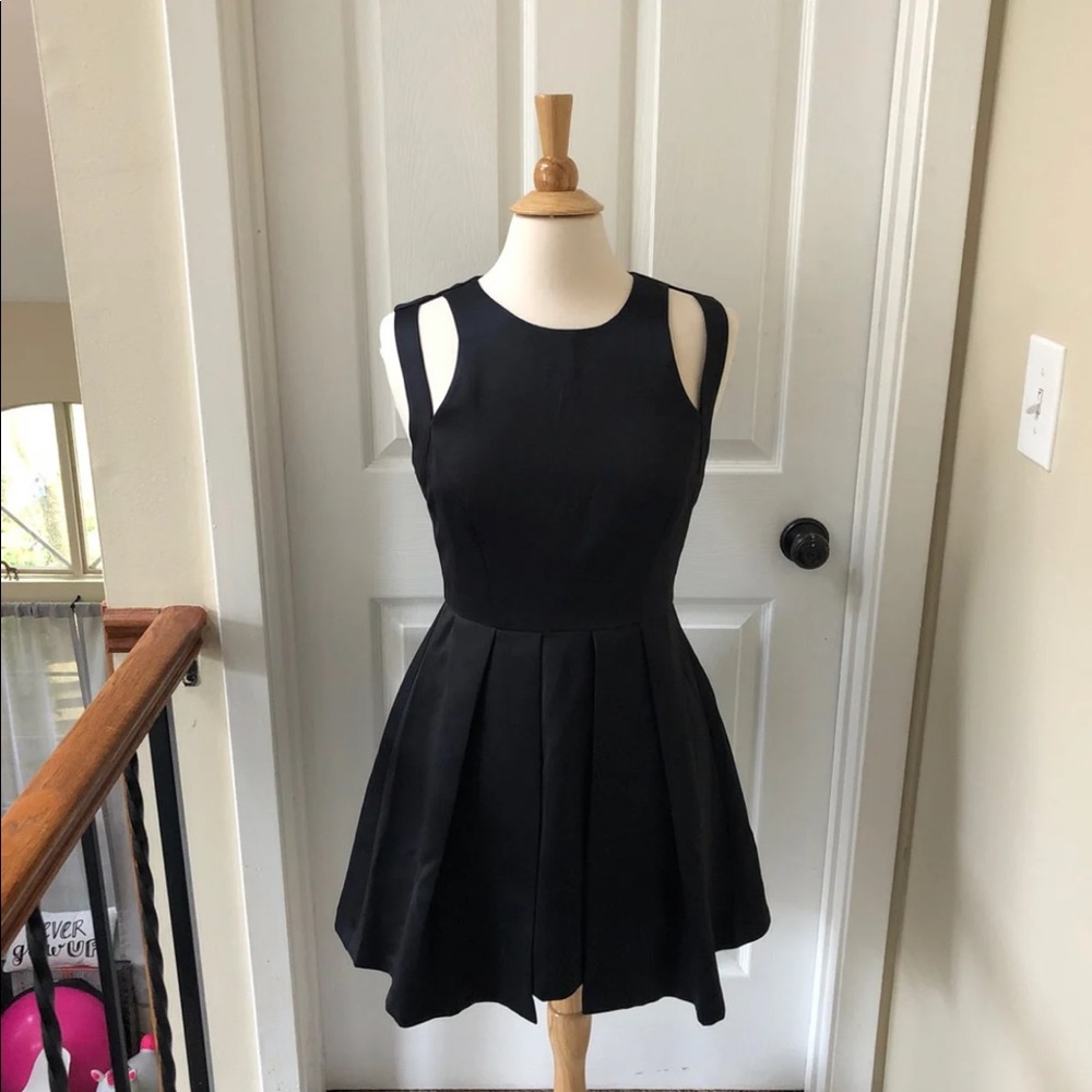TOBI black fit and flare dress